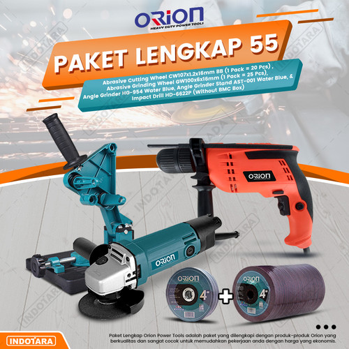 [EZM.1010594] Paket Lengkap 55 - Gerinda Tangan HG954 - Mesin Bor Tangan HD6622P