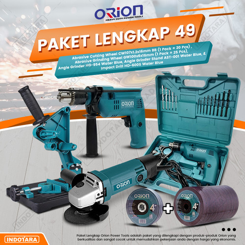 [EZM.1010598] Paket Lengkap 49 - Gerinda Tangan HG954 - Mesin Bor Tangan HD600S