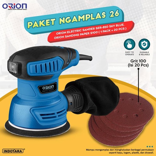 [EZM.1010603] Paket Ngamplas 25-27 - Orion Electric Round Sander SER-850 - Sky Blue