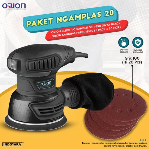 [EZM.1010605] Paket Ngamplas 19-21 - Orion Electric Round Sander SER-850 - Onyx Black