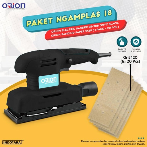 [EZM.1010606] Paket Ngamplas 16-18 - Orion Electric Sander SE-90B - Onyx Black