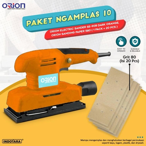 [EZM.1010607] Paket Ngamplas 10-12 - Orion Electric Sander SE-90B - Dark Orange