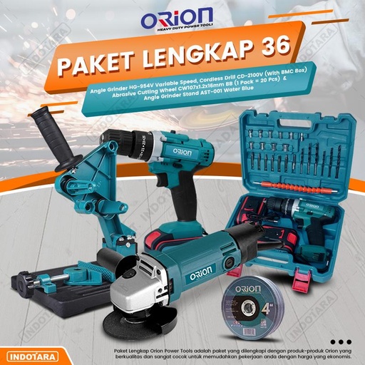[EZM.1010624] Paket Lengkap 36 - Gerinda Tangan HG954V - Mesin Bor Tangan CD2100V