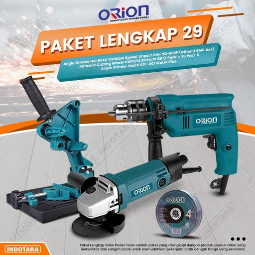 [EZM.1010631] Paket Lengkap 29 - Gerinda Tangan HG954V - Mesin Bor Tangan HD600P