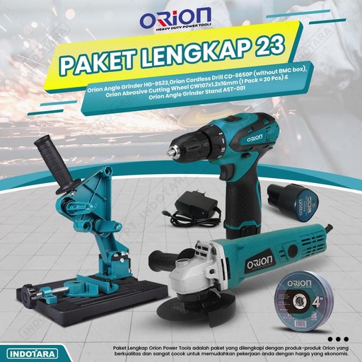 [EZM.1010636] Paket Lengkap 23 - Gerinda Tangan HG9523 - Mesin Bor Tangan CD6650P