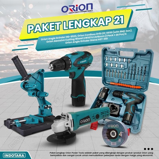 [EZM.1010638] Paket Lengkap 21 - Gerinda Tangan HG9523 - Mesin Bor Tangan CD6650