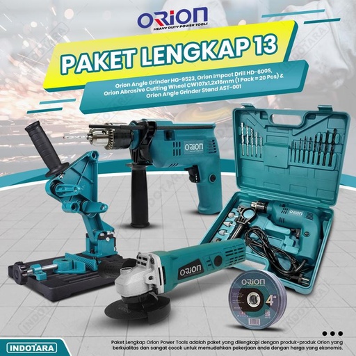 [EZM.1010646] Paket Lengkap 13 - Gerinda Tangan HG9523 - Mesin Bor Tangan HD600S