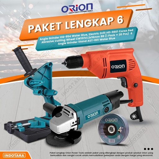 [EZM.1010661] Paket Lengkap 6 - Gerinda Tangan HG954 - Mesin Bor Tangan HD6601