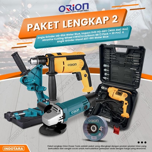 [EZM.1010665] Paket Lengkap 2 - Gerinda Tangan HG954 - Mesin Bor Tangan HD6617