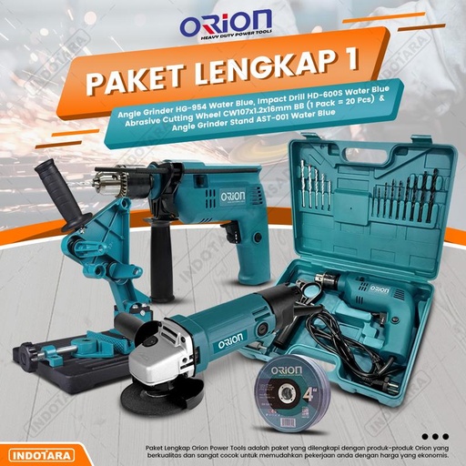 [EZM.1010667] Paket Lengkap 1 - Gerinda Tangan HG954 - Mesin Bor Tangan HD600S