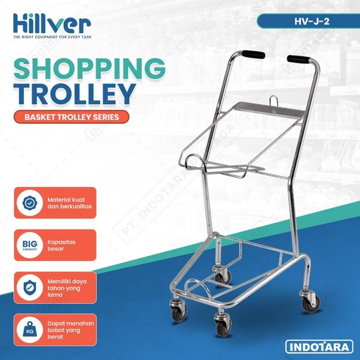 [EZM.1010680] Troli Belanja 2 Tingkat Tempat Keranjang Hillver
