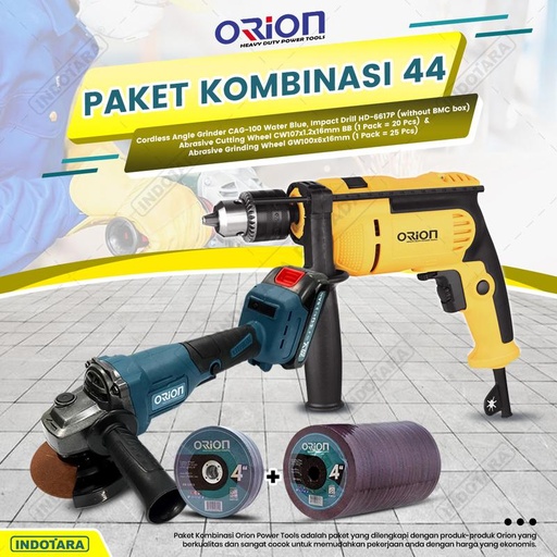 [EZM.1010685] Paket Kombinasi 44 - Gerinda Tangan CAG100 - Mesin Bor Tangan HD6617P