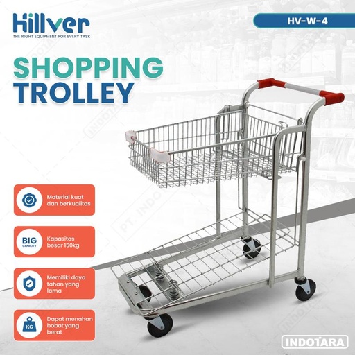 [EZM.1010689] Shopping Trolley Hillver / Trolley Belanja / Troli Belanja HV-W-4