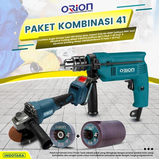 [EZM.1010690] Paket Kombinasi 41 - Gerinda Tangan CAG100 - Mesin Bor Tangan HD600P