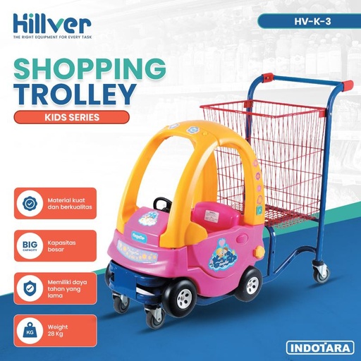 [EZM.1010693] Shopping Trolley Hillver / Troli Belanja Anak Dengan Mobil Toy
