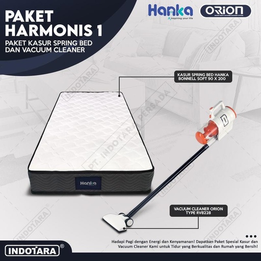 [EZM.1010700] Paket Harmonis 1-6 - Kasur Spring Bed SOFT & Vacuum Cleaner RV8228