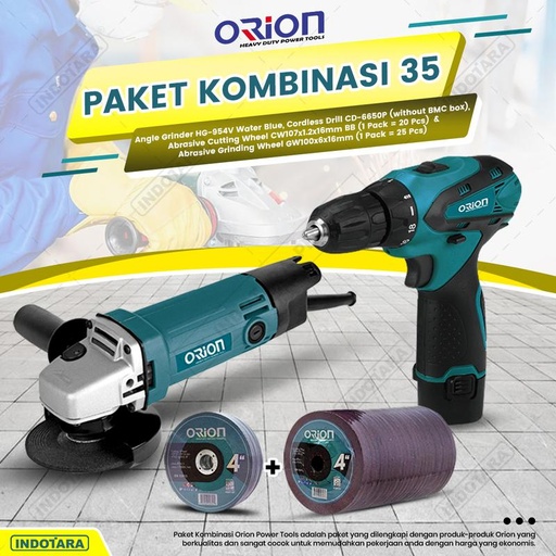 [EZM.1010703] Paket Kombinasi 35 - Gerinda Tangan HG954V - Mesin Bor Tangan CD6650P