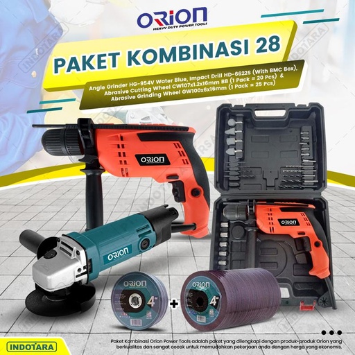 [EZM.1010709] Paket Kombinasi 28 - Gerinda Tangan HG954V - Mesin Bor Tangan HD6622S