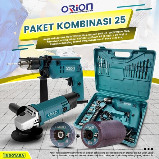 [EZM.1010712] Paket Kombinasi 25 - Gerinda Tangan HG954V - Mesin Bor Tangan HD600S