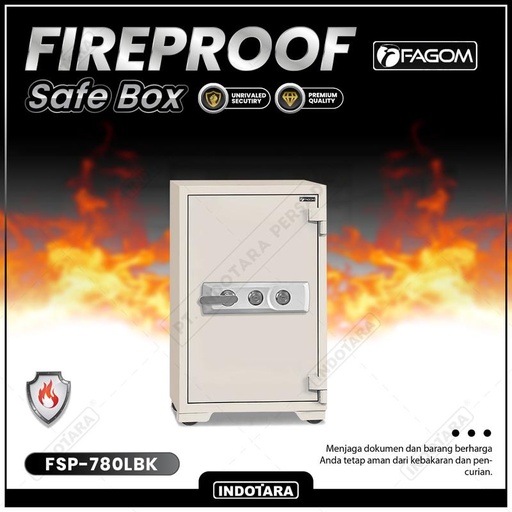 [EZM.1010724] FAGOM Brankas Besi Anti Api Manual - With Double Key Lock