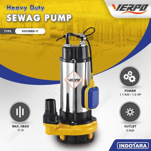 [EZM.1010726] Pompa Celup VERPO Heavy Duty Sewage Pump