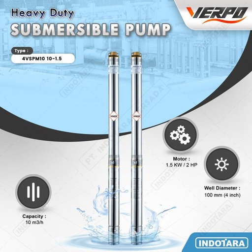 [EZM.1010731] Pompa Satelit Deep Well Pump VERPO 4VSPM10 10-1.5