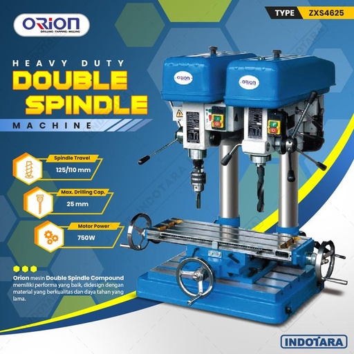 [EZM.1010762] Mesin Bor Duduk Orion Double Spindle Compound Machine ZXS4625