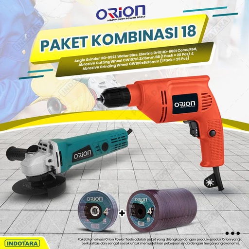 [EZM.1010764] Paket Kombinasi 18 - Gerinda Tangan HG9523 - Mesin Bor Tangan HD6601