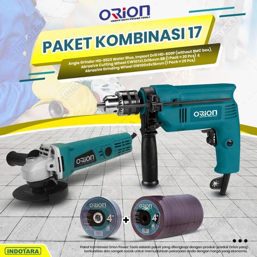 [EZM.1010765] Paket Kombinasi 17 - Gerinda Tangan HG9523 - Mesin Bor Tangan HD600P