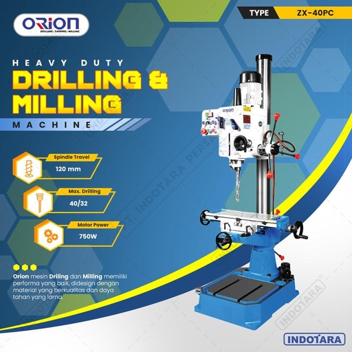 [EZM.1010770] Mesin Bor Duduk Orion Drilling & Milling Machine ZX-40 Series
