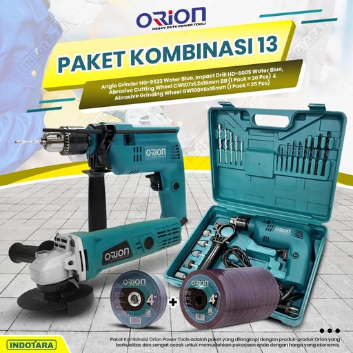 [EZM.1010780] Paket Kombinasi 13 - Gerinda Tangan HG9523 - Mesin Bor Tangan HD600S