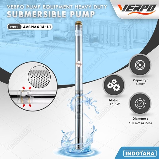 [EZM.1010786] Pompa Air Submersible Satelit Verpo 4 Inchi - 4VSPM4 14-1.1