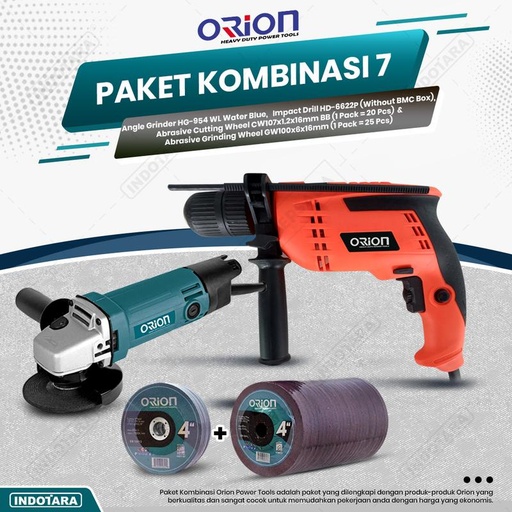 [EZM.1010793] Paket Kombinasi 7 - Gerinda Tangan HG954 - Mesin Bor Tangan HD6622P