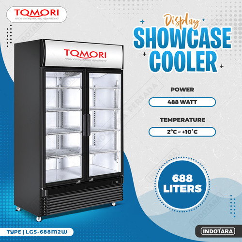 [EZM.1010801] Tomori Display 2 Pintu / Showcase Cooler 1400 Liter - Black