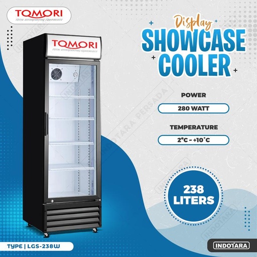[EZM.1010802] Tomori Display 1 Pintu / Showcase Cooler 600 Liter - Black
