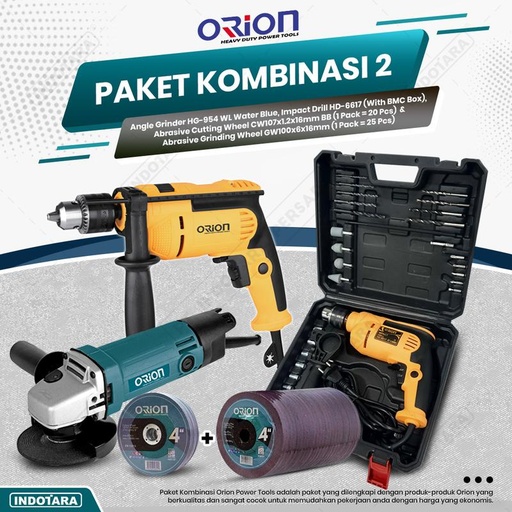 [EZM.1010804] Paket Kombinasi 2 - Gerinda Tangan HG954 - Mesin Bor Tangan HD6617