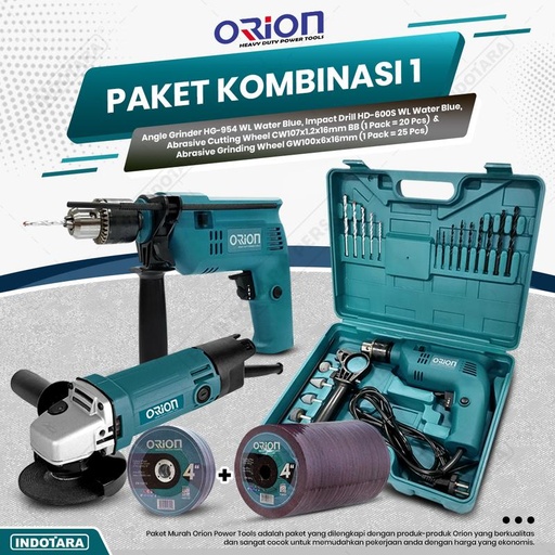 [EZM.1010805] Paket Kombinasi 1 - Gerinda Tangan HG954 - Mesin Bor Tangan HD600S