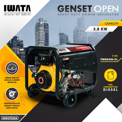 [EZM.1010808] Genset Diesel IWATA 5Kva Silent - PWM6500-OL 3 Phase