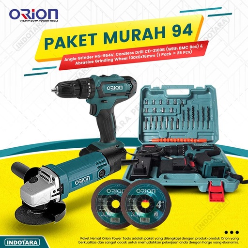 [EZM.1010813] Paket Murah 94 - Gerinda Tangan HG954V - Mesin Bor Tangan CD2100B