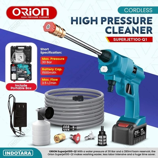 [EZM.1010818] Alat steam cuci motor & mobil Jet Cleaner Baterai Orion Superjet100-Q1