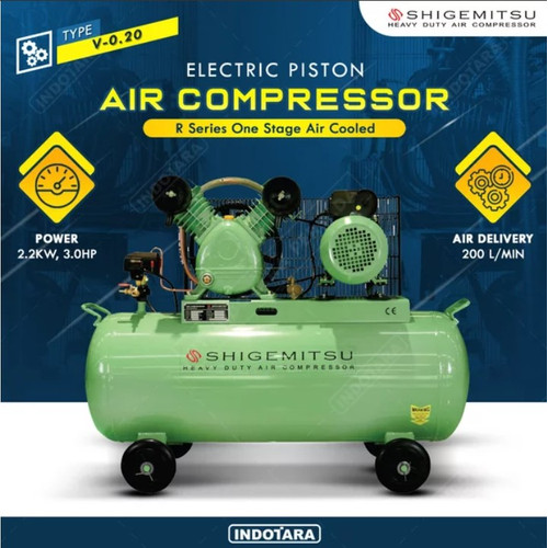 [EZM.1010844] Kompresor Angin Listrik 3HP - 12 BAR 230L Shigemitsu Big Tank