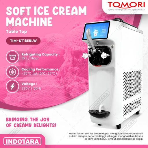 [EZM.1010852] Tomori Mesin Soft Es Krim Slim Body TIM-ST16ERLW Table Top