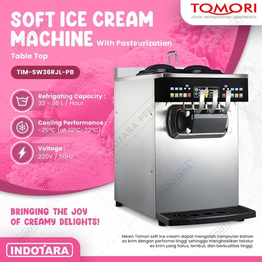[EZM.1010854] Tomori Mesin Soft Es Krim With Pasteurization - Table Top