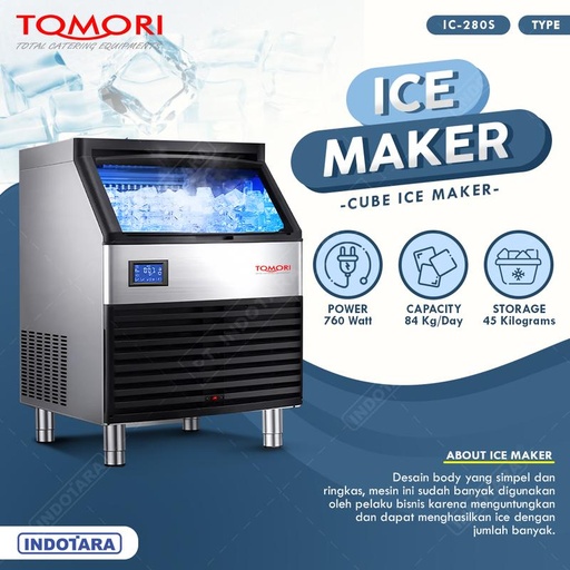 [EZM.1010895] Pembuat Es Batu Tomori Ice Cube Maker Machine 63, 70, 84 kg Perhari