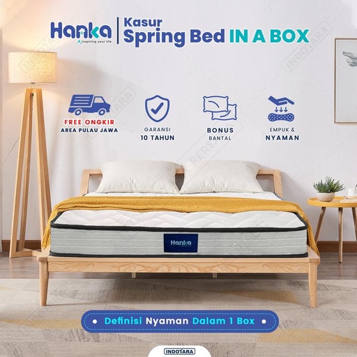 [EZM.1010933] Kasur Spring Bed IN A BOX HANKA POCKET Ukuran 160X200 FREE BANTAL