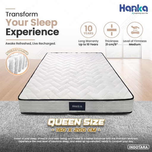 [EZM.1010936] Kasur Spring Bed IN A BOX Hanka (Pocket Spring) - FREE Bantal