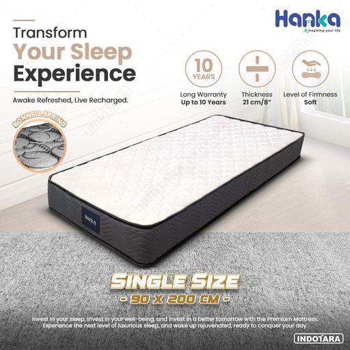 [EZM.1010947] Kasur Spring Bed IN A BOX Hanka (Bonnell Soft) - FREE Bantal