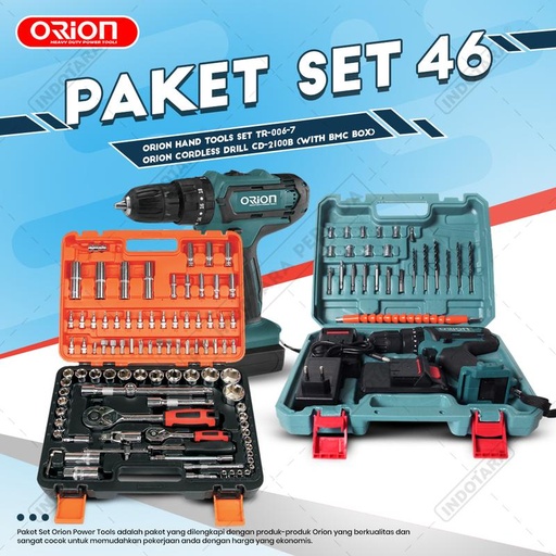 [EZM.1010951] Paket Set 46 - Cordless Drill CD-2100B - Hand Tools TR-006-7