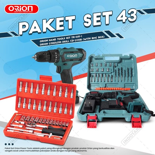 [EZM.1010953] Paket Set 43 - Cordless Drill CD-2100B - Hand Tools TR-005-1