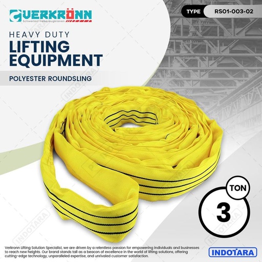 [EZM.1010967] Verkronn Polyester Roundsling / Tali Angkat Kapasitas 3 Ton
